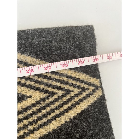 Joan Vass Womens Gray Beige Geometric Open Front Cardigan Sweater Size Medium - Picture 7 of 10